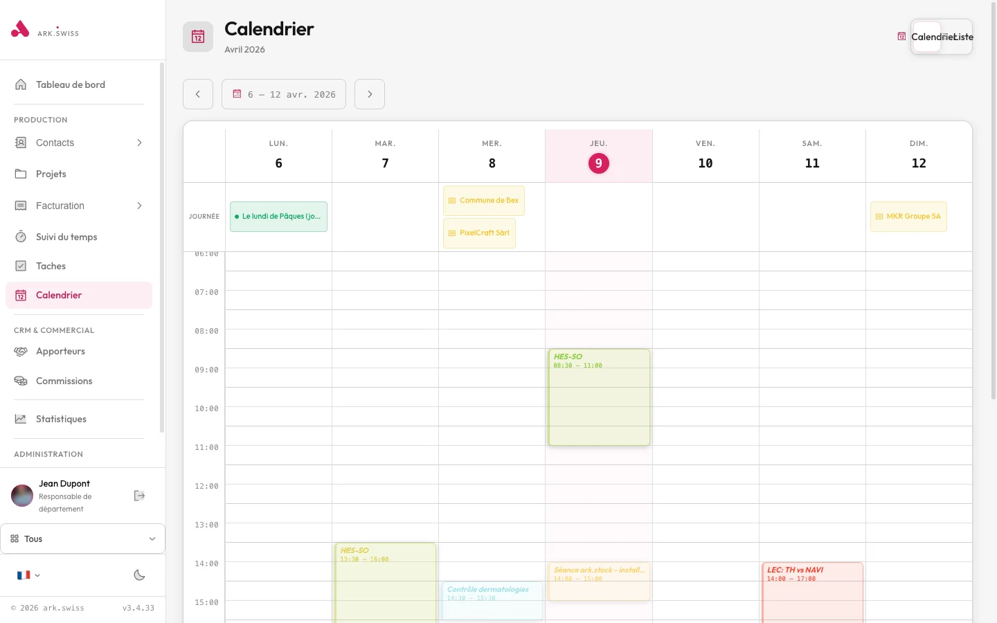 arkplan admin calendar